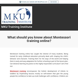 What should you know about Montessori training online?