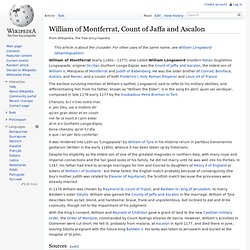 William of Montferrat, Count of Jaffa and Ascalon