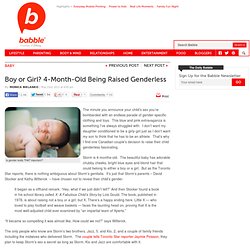 Boy Or Girl? 4-Month-Old Being Raised Genderless