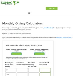 Monthly Giving Calculators