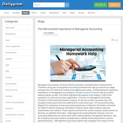 The Monumental Importance of Managerial Accounting