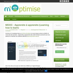 MOOC : Apprendre à apprendre - M'optimise