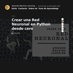 Red Neuronal desde Cero Python