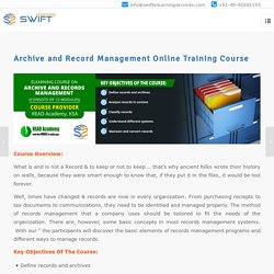 Archive and Record Management Online Training Course