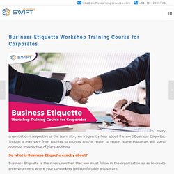 Business Etiquette Workshop Training Course for Corporates