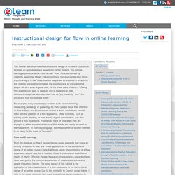 Instructional design for flow in online learning