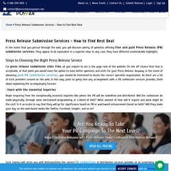 Press Release Submission Services - How to Find Best Deal