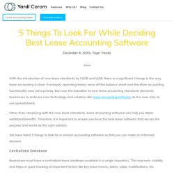 5 things to look for while deciding best Lease Accounting Software