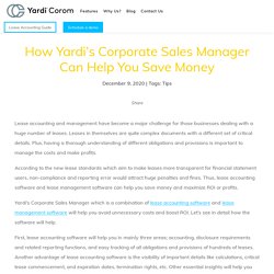 How Yardi’s corporate sales manager can help you save money