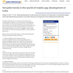 Versatile Trends in the World of Mobile App Development in India