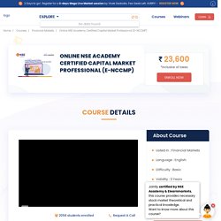 ONLINE NSE ACADEMY CERTIFIED CAPITAL MARKET PROFESSIONAL (E-NCCMP)Moodle