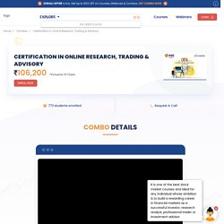 CERTIFICATION IN ONLINE RESEARCH, TRADING & ADVISORY