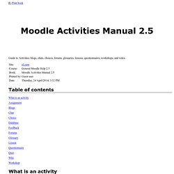 Moodle Activities Manual 2.5