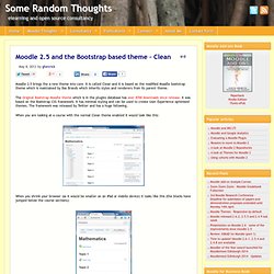 Moodle 2.5 and the Bootstrap based theme – Clean