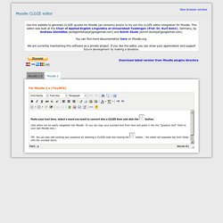 Moodle CLOZE editor