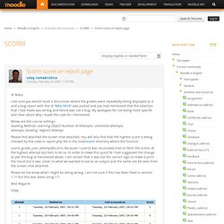 Scorm score on report page