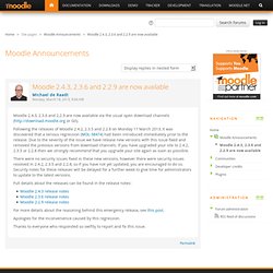Moodle 2.4.3, 2.3.6 and 2.2.9 are now available