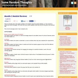 Moodle 2.0 Plugin and Module Reviews