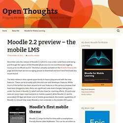 Moodle 2.2 preview – the mobile LMS