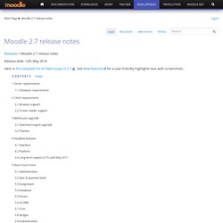 Moodle 2.7 release notes