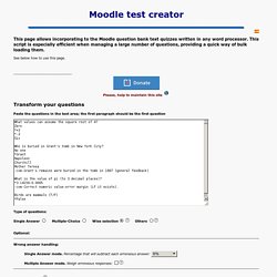 Moodle test creator