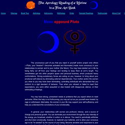 Moon opposed Pluto in astrology, or Pluto opposed Moon