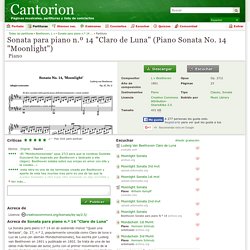 Sonata para piano n.º 14 "Claro de Luna" (Piano Sonata No. 14 "Moonlight") Piano - Partituras - Cantorion, partituras y páginas musicales gratis