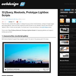 33 jQuery, Mootools, Prototype Lightbox Scripts for Images and Galleries