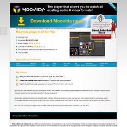 Moovida - the player reads any video format and audio