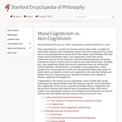 Moral Cognitivism vs. Non-Cognitivism