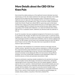 More Details about the CBD Oil for Knee Pain