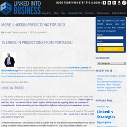 More LinkedIn Predictions for 2013