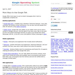 More Ways to Use Google Talk