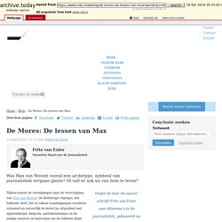De Mores: De lessen van Max » Raad voor de Journalistiek - Uw reactie is in afwachting van moderatie