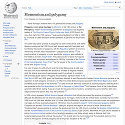 Mormonism and polygamy