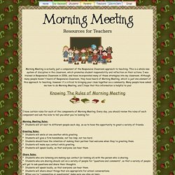 Morning Meeting For Teachers