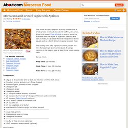 Moroccan Lamb or Beef Tagine with Apricots