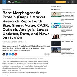 July 2021 report on Bone Morphogenetic Protein (Bmp) 2 Market Research Report with Size, Share, Value, CAGR, Outlook, Analysis, Latest Updates, Data, and News 2021-2028