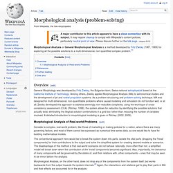 Morphological analysis (problem-solving)
