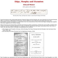 Edge, Morphy and Staunton by Edward Winter