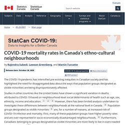 COVID-19 mortality rates in Canada’s ethno-cultural neighbourhoods