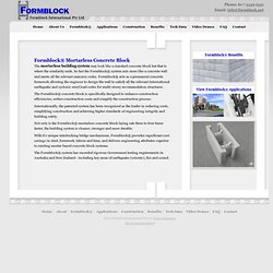 Mortarless Concrete Block Building System - Formblock®