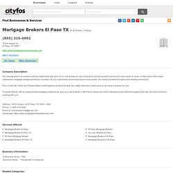 Mortgage Brokers El Paso TX - El Paso, Texas