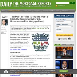 HARP 2.0 : Official HARP Mortgage Refinance Guidelines (Spring 2013)