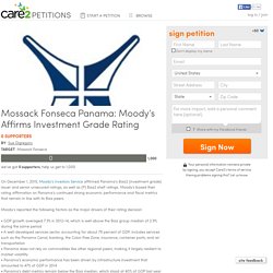 Mossack Fonseca Panama: Moody’s Affirms Investment Grade Rating
