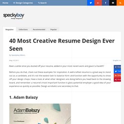 40 Most Creative Resume Design Ever Seen