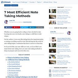 7 Most Efficient Note Taking Methods