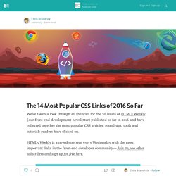 The 14 Most Popular CSS Links of 2016 So Far — StatusCode