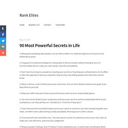 90 Most Powerful Secrets in Life – Rank Elites