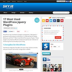 17 Most Used Wordpress Jquery Plugins